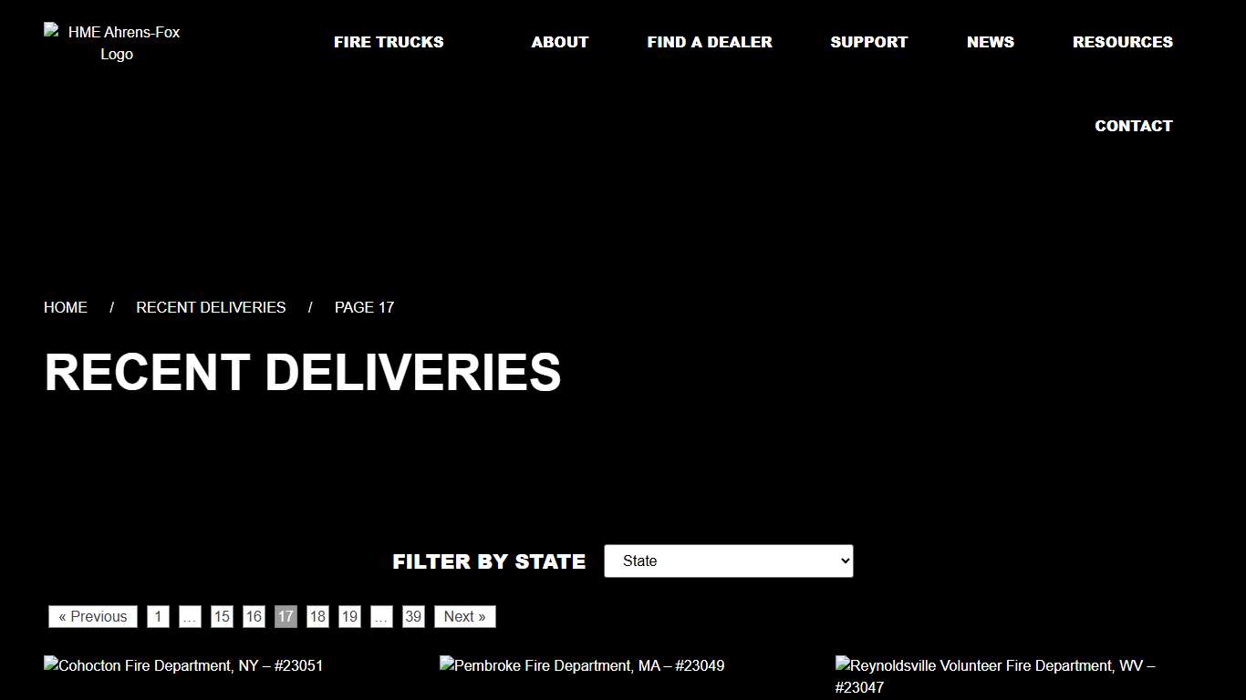 Recent Deliveries Archive - Page 17 of 68 - HME Ahrens-Fox®